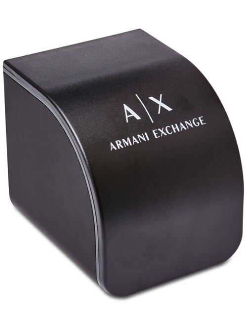 A|X Armani Exchange Men's Cayde Dark Green Leather Strap Watch 42mm
