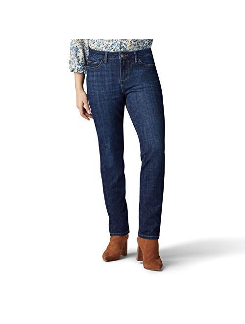 Lee Women's Petite Secretly Shapes Regular Fit Straight Leg Jean