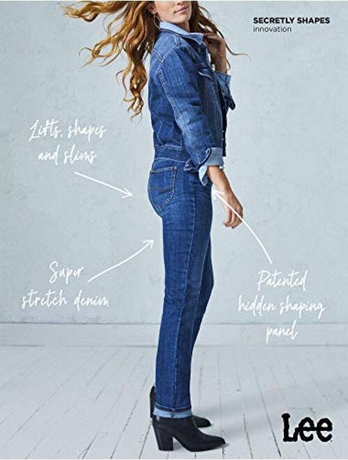 Lee Women's Petite Secretly Shapes Regular Fit Straight Leg Jean