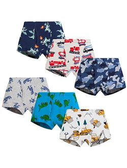 Boboking Little Boys Boxer Briefs Dinosaur Truck Shark Toddler Kids Underwear