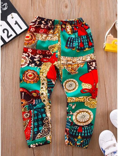 Shein Toddler Boys Mandala Print Pants