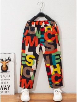 Toddler Boys Letter Graphic Pants