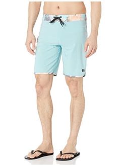 Men's Standard 73 Line Up Pro Boardshorts, 4-Way Performance Stretch, 19 Inch Outseam