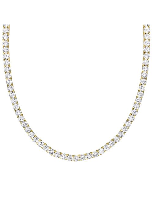 Stella Grace 18k Gold Over Silver Lab-Created White Sapphire Tennis Necklace
