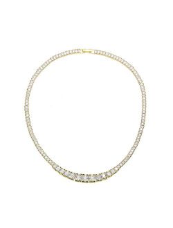 14k Gold Over Sterling Silver Tennis Necklace