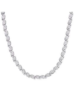 Stella Grace Sterling Silver 1/2 Carat T.W. Diamond Tennis Necklace
