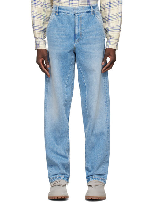 424 Blue Straight-Leg Jeans