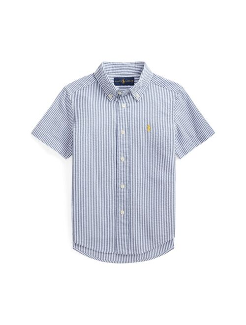 Polo Ralph Lauren Little Boys Striped Seersucker Short Sleeve Shirt