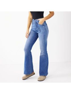 Juniors' SO® High-Rise Belted Flare Jeans