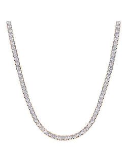 Savlano 18K Gold Plated Cubic Zirconia Round 4MM Classic Tennis 18 Inches Chain Necklace For Women, Girls & Men Comes With Savlano Gift Box