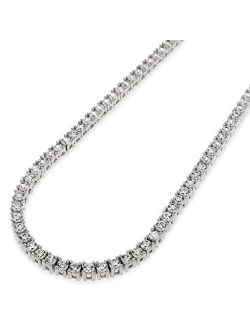 NYC Sterling Unisex Sterling Silver 3mm Cubic Zirconia Tennis Necklace