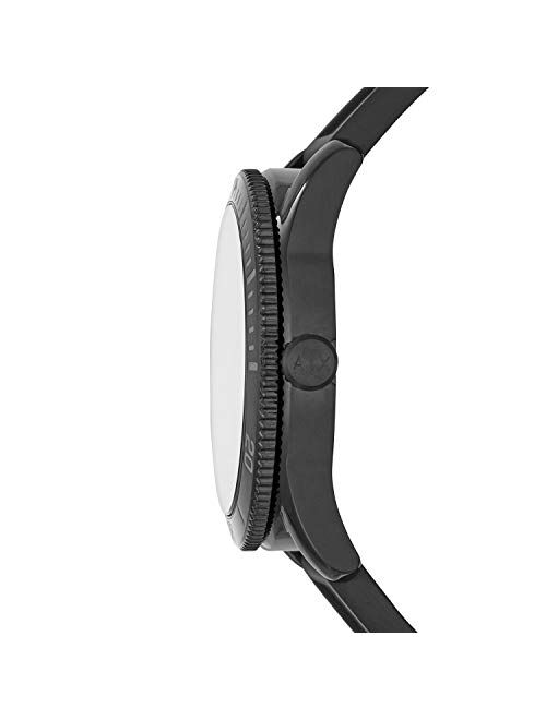 A|X Armani Exchange Armani Exchange Men's Enzo Black Silicone Strap Watch 46mm (AX1829)
