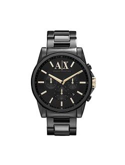 A|X Armani Exchange Armani Exchange Banks Black Dial Black Ion-Plated Mens Watch AX2094
