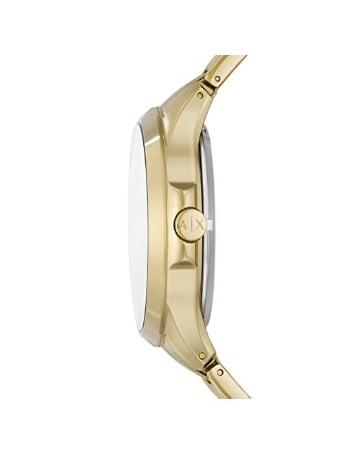 A|X Armani Exchange Armani Exchange Men's Quartz Watch with Stainless Steel Strap, Gold, 22 (Model: AX2419)