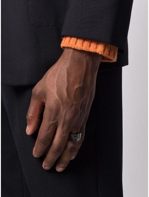 Versace La Greca engraved ring