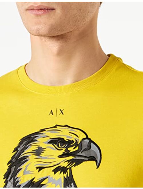 A|X ARMANI EXCHANGE Men's Eagle Embroidered Graphic Logo T-Shirt