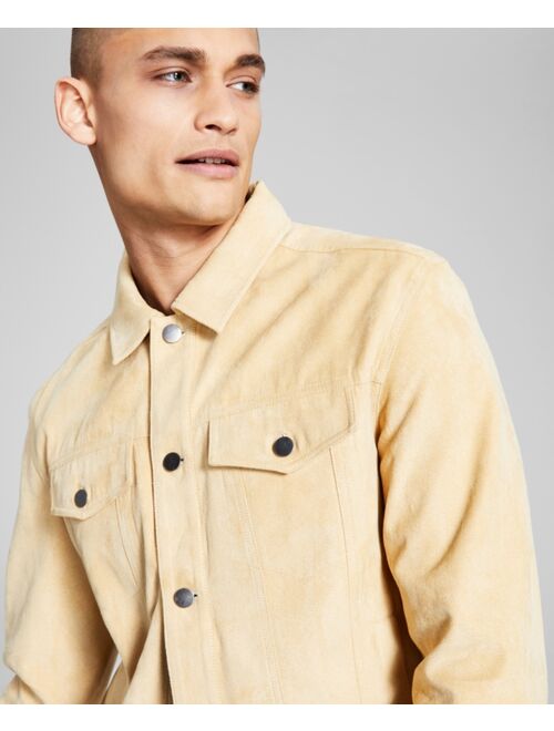 And Now This Men's Faux-Suede Trucker Jacket