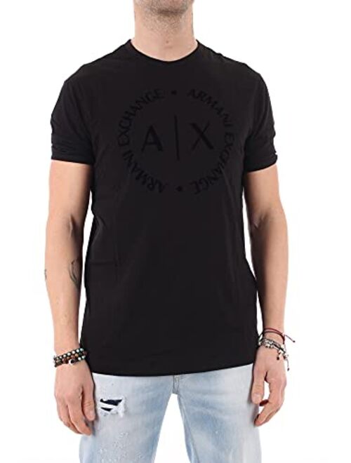 A|X ARMANI EXCHANGE Men's Tonal Classic Circle Logo Short Sleeve Tee