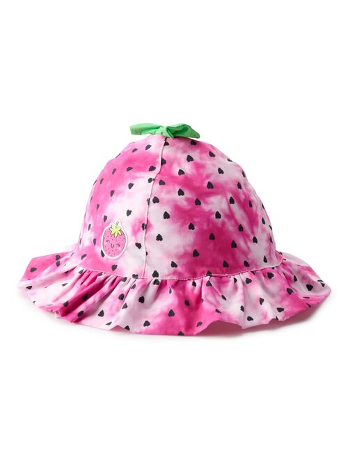 Baby / Toddler Girl Pink Tie Dye Strawberry Sun Hat
