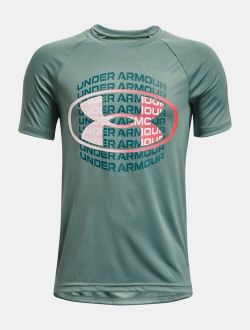 Boys' UA Tech Gradient Wordmark Short Sleeve