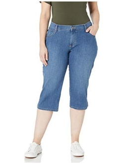 Women's Plus-Size Relaxed-Fit Denim CapriJean