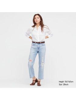Slim Straight Ankle High-Rise Jeans