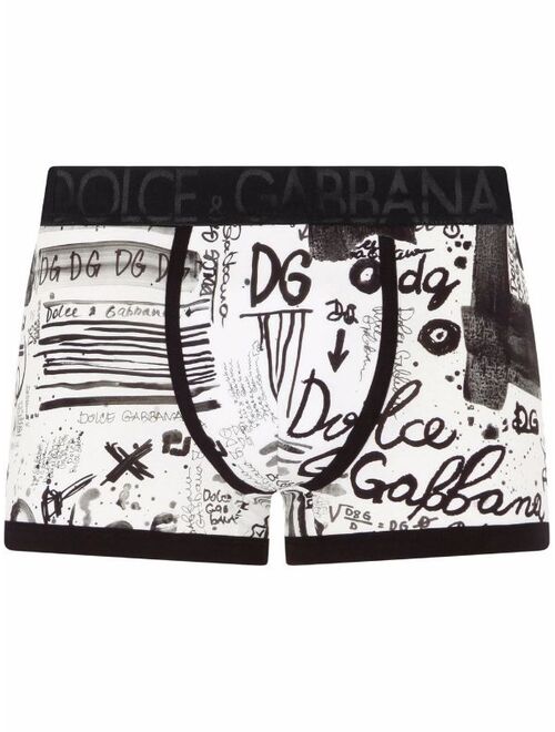 Dolce & Gabbana logo-print stretch-cotton boxer briefs