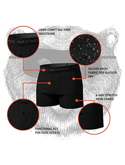 Pair of Thieves Men’s Super Fit Slim Boxers, 3 Pack Underwear, AMZ Exclusive
