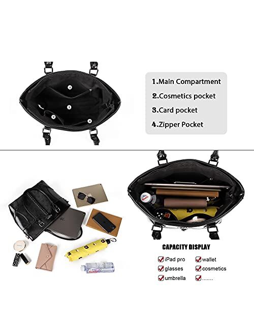 Gladdon Large Tote Bags for Women PU Leather Shoulder Handbags for Ladies