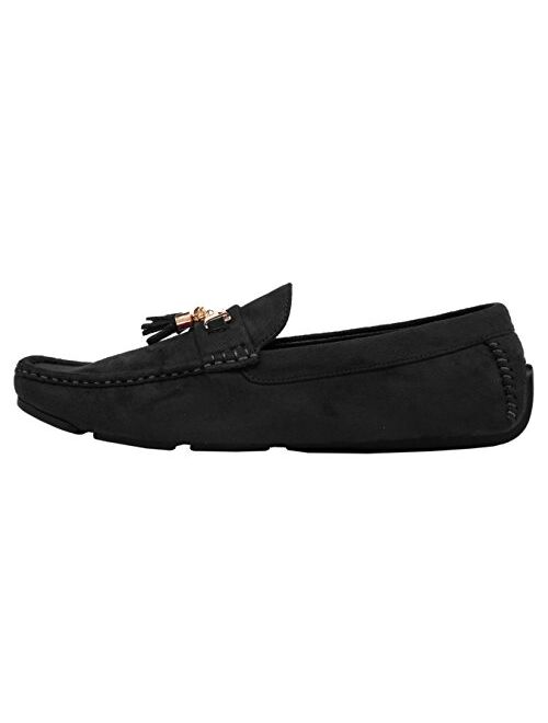 Amali Dyer Moccasins for Men – Mens Microfiber Tassel Driving Dress Shoes Moccasins Slippers Slip on Shoes Men Driving Casual Moccasin Loafer