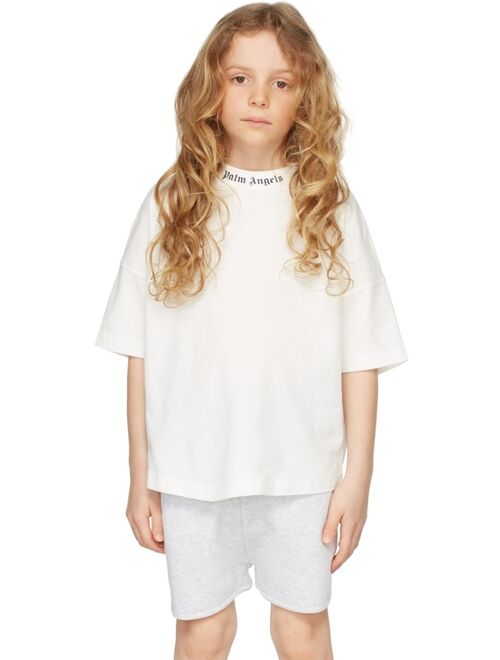 Palm Angels Kids White Logo T-Shirt