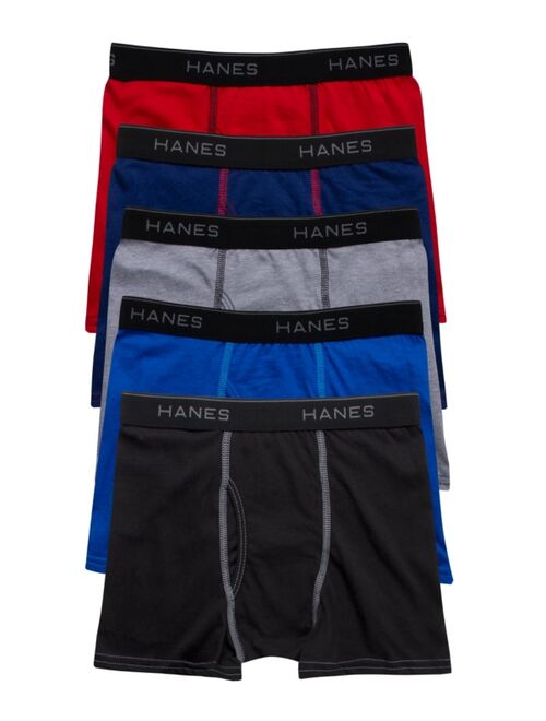 Hanes Big Boys Ultimate Cotton Blend Assorted Boxer Briefs, Pack of 5