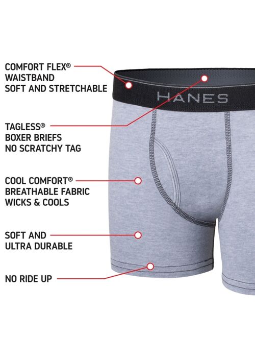 Hanes Big Boys Ultimate Cotton Blend Assorted Boxer Briefs, Pack of 5