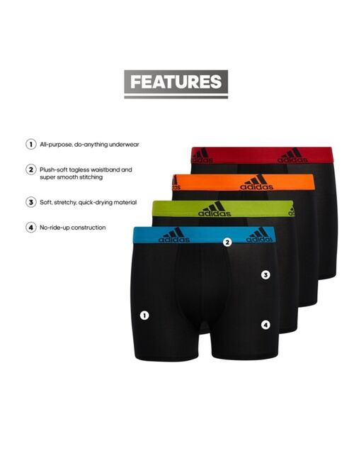 adidas Big Boys Performance Boxer Brief, Pack Of 4