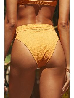 So Dazed Maui Rider Golden Yellow High-Waisted Bikini Bottoms