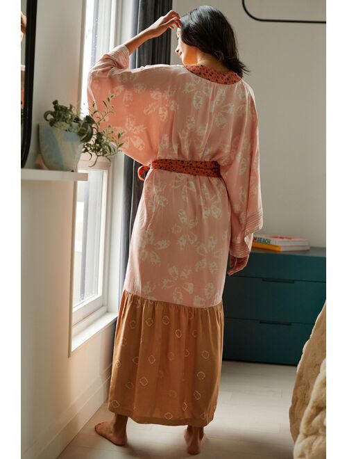 Anthropologie Kantha Boho Long Kimono Robes For Women