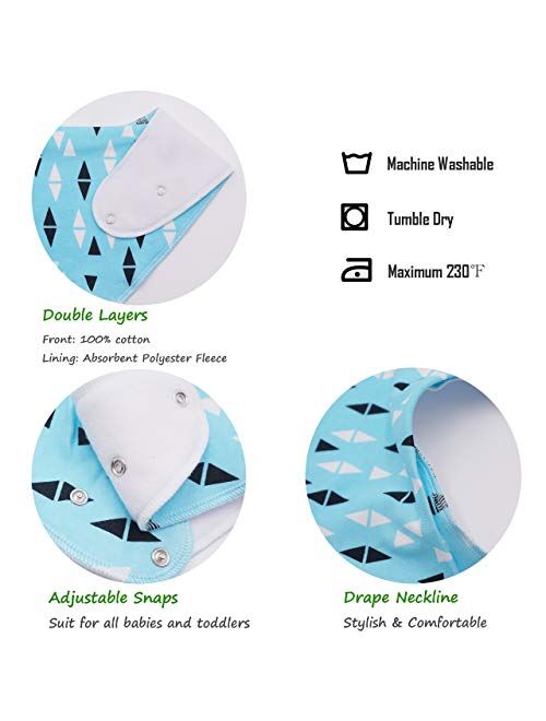 Teething Bibs Baby Bibs Bandana Drool Bib with BPA-Free Silicone Teether for Boys & Girls, Babies & Toddlers by Giftty (5-Pack)