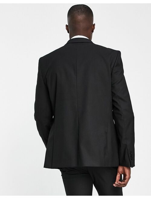 River Island skinny suit jacket in black