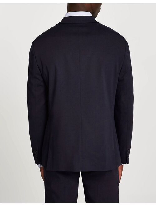 River Island skinny fit suit jacket in navy