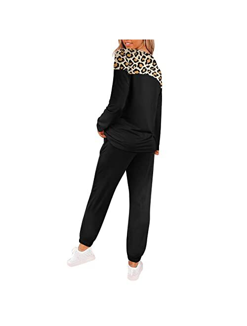 Qingbo 2 Piece Sweatsuits Outfits for Women Pullover Sweatshirt Pants Set Women Girl Sweatpants Set Jogging Suits