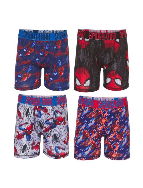 Boys 6-10 Marvel Spider-Man 4-Pack Athletic Boxer Briefs