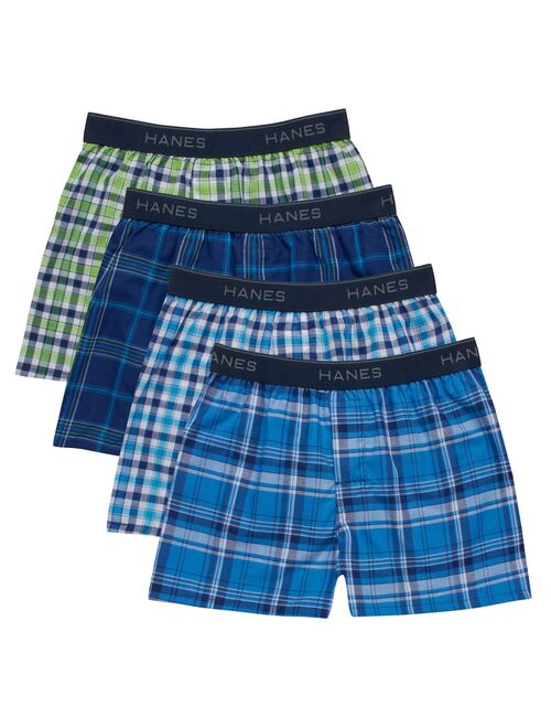 Boys 6-20 Hanes Ultimate® 4-Pack Plaid Boxers