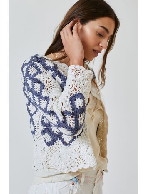 Anthropologie Crochet Kimono Jacket
