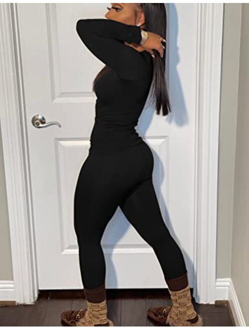 BORIFLORS Women's 2 Piece Track Suits Outfits Workout Long Sleeve Top Jogger Legging Pants Sets