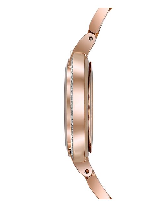 Bulova Women's 98R248 Rubaiyat Diamond (1/4 ct. t.w.) Rose Gold-Tone Stainless Steel Bracelet Watch 35mm