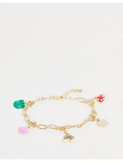 Pieces Exclusive Charm Bracelet in Gold