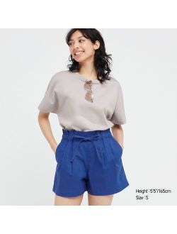 Linen-Cotton 2-tuck Shorts