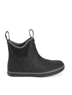 Women's 6 Inch Leather Ankle Deck Boot Black 8