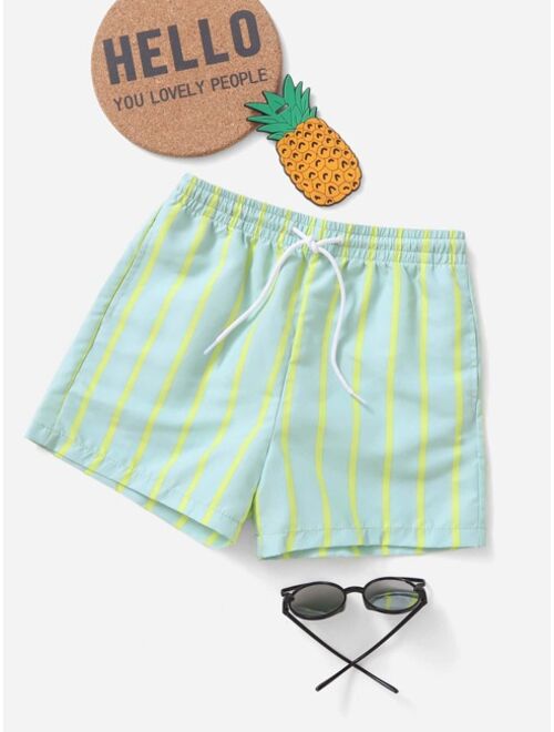 Shein Boys Striped Tie Front Swim Shorts