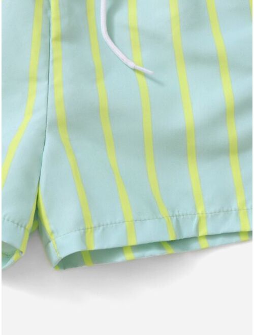 Shein Boys Striped Tie Front Swim Shorts